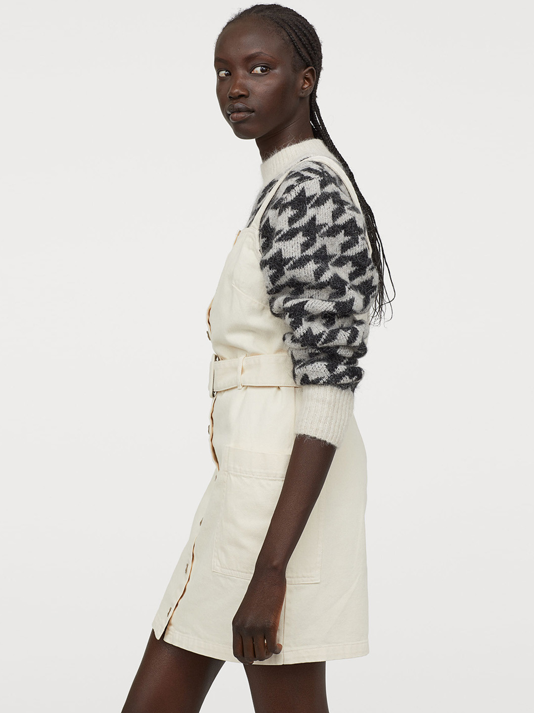 Buy H&M White Denim Dress With A Belt Dresses for Women 10911446 Myntra