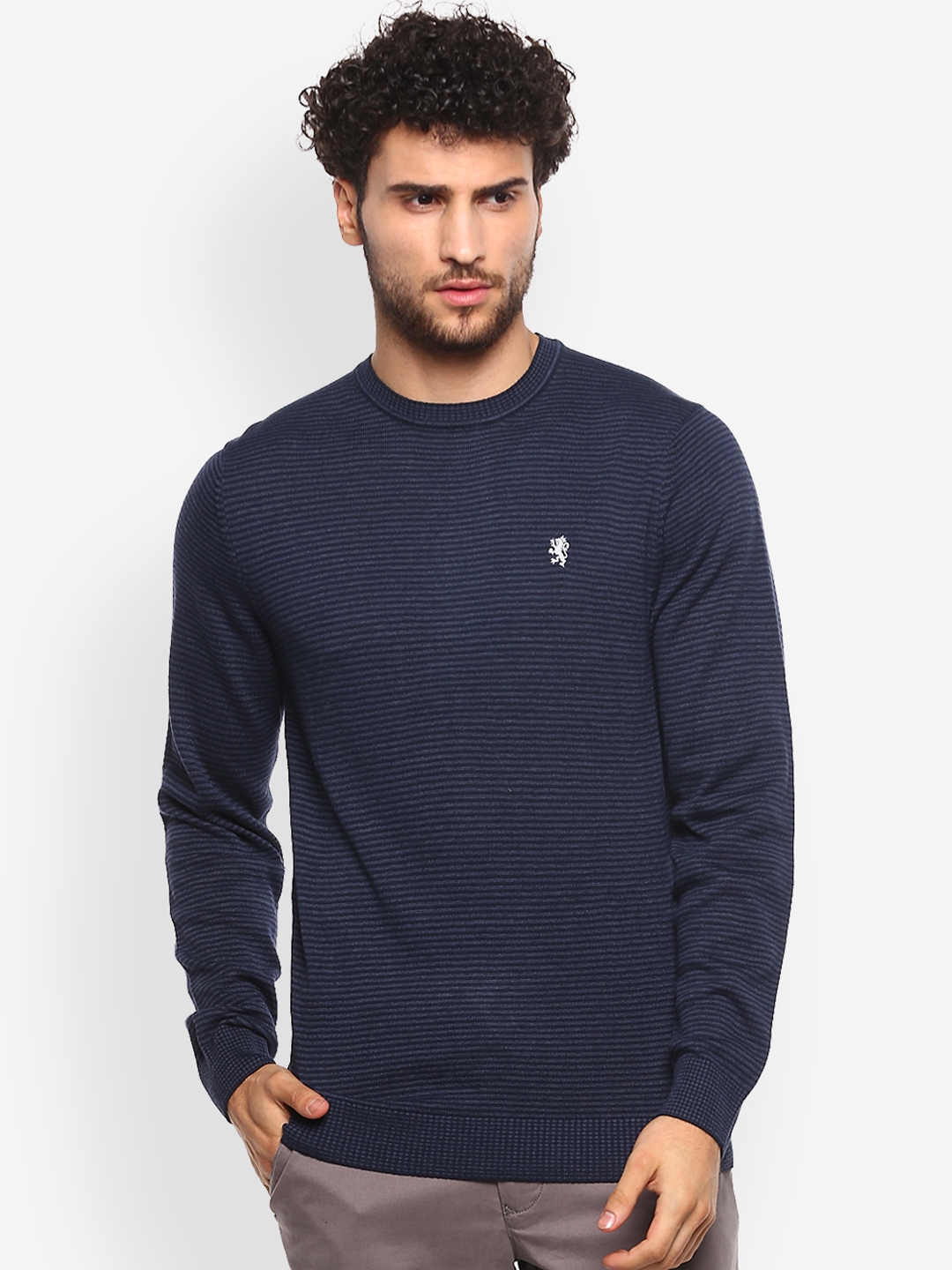 Buy Red Tape Men Navy Blue Solid Sweater - Sweaters for Men 10918716 ...