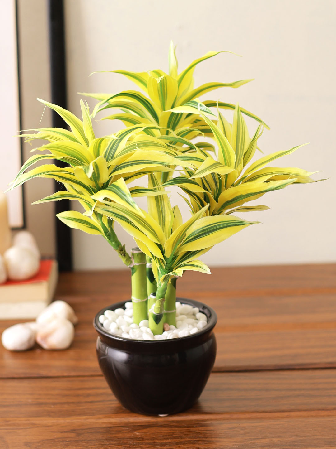 Buy TAYHAA Yellow &amp; Black Artificial Bamboo House Plant