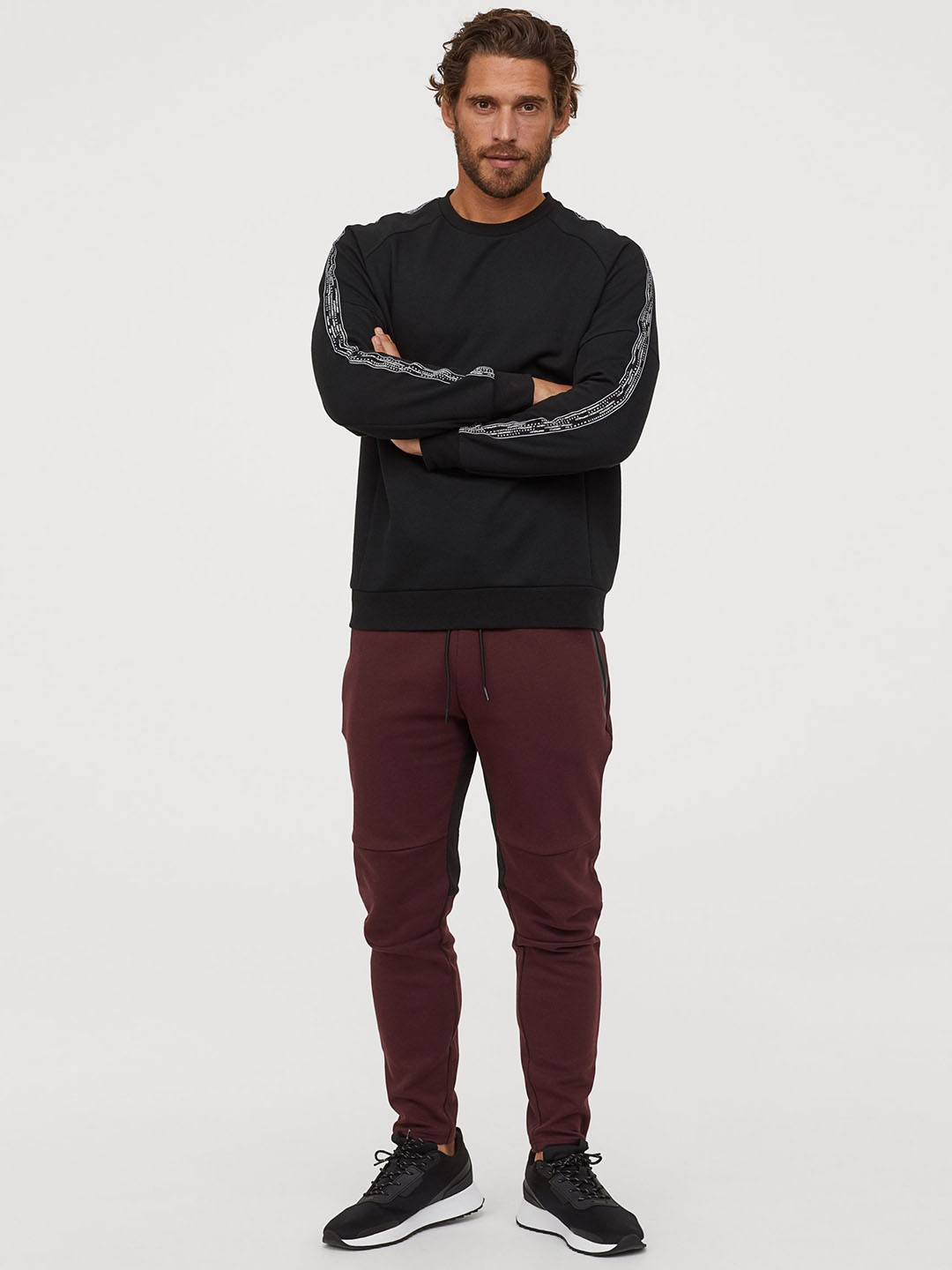 Buy H&M Men Red Solid Sports Joggers - Trousers for Men ...