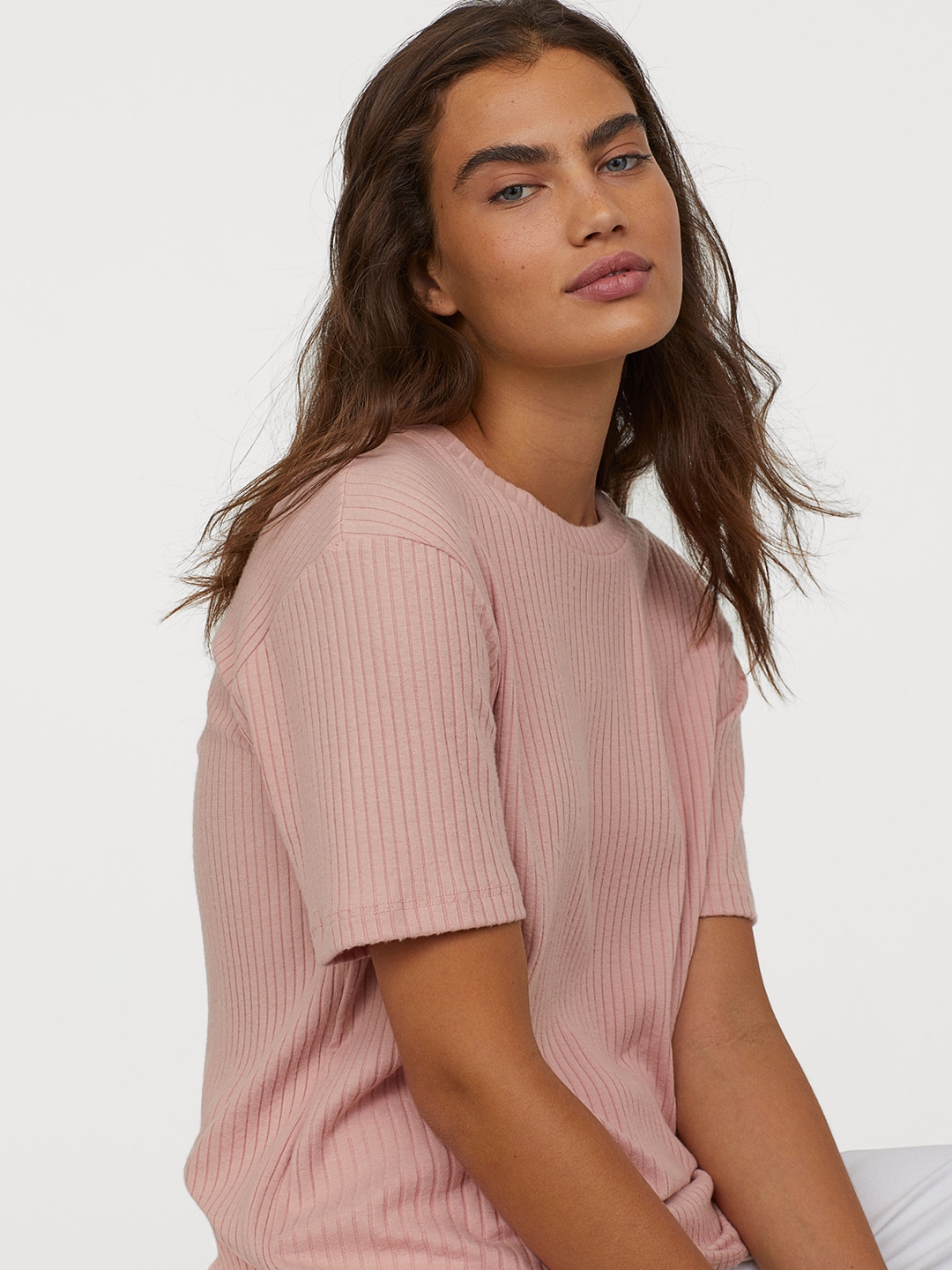 Buy H&M Women Pink Solid Relaxed T Shirt - Tshirts for Women 10929034 ...