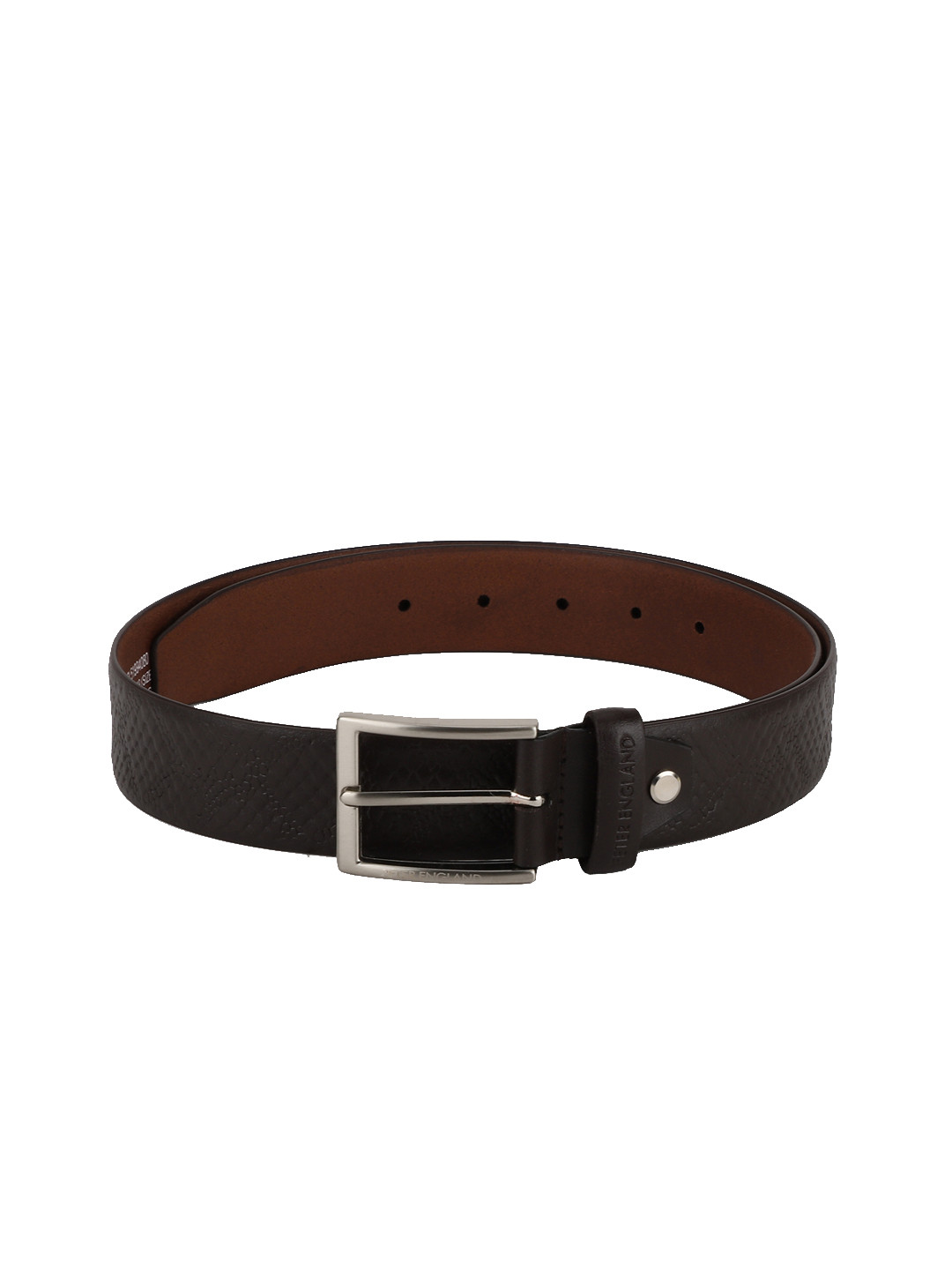 Buy Peter England Men Brown Textured Leather Belt Belts for Men