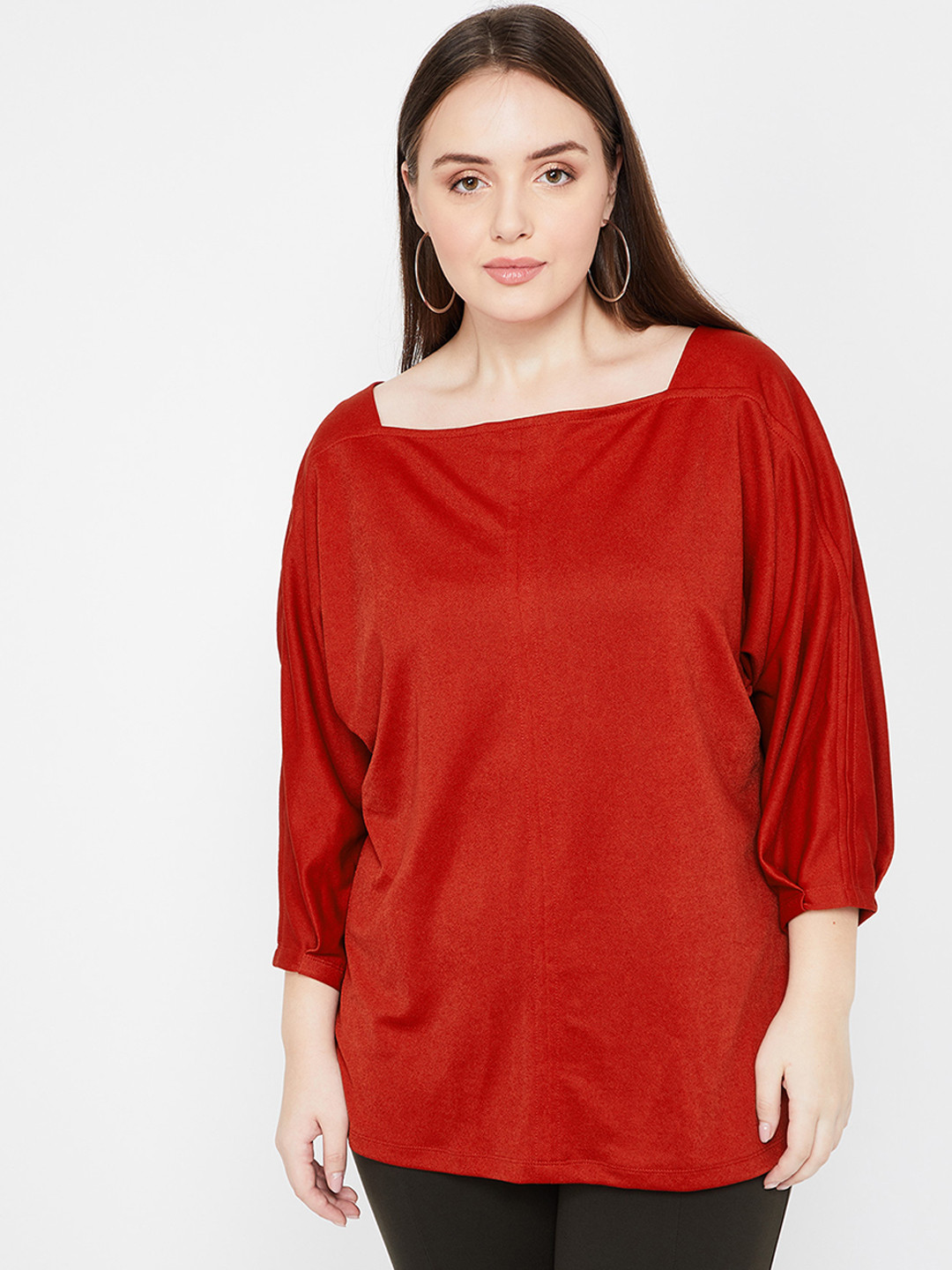Buy Nexus Plus Size Women Red Solid A Line Top Tops for Women