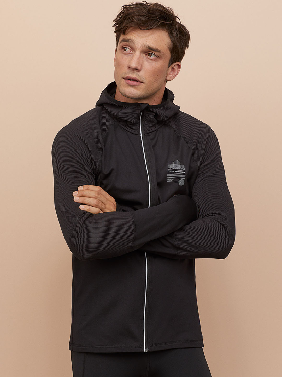 Buy H&M Men Black Hooded Running Jacket Jackets for Men 10929606 Myntra