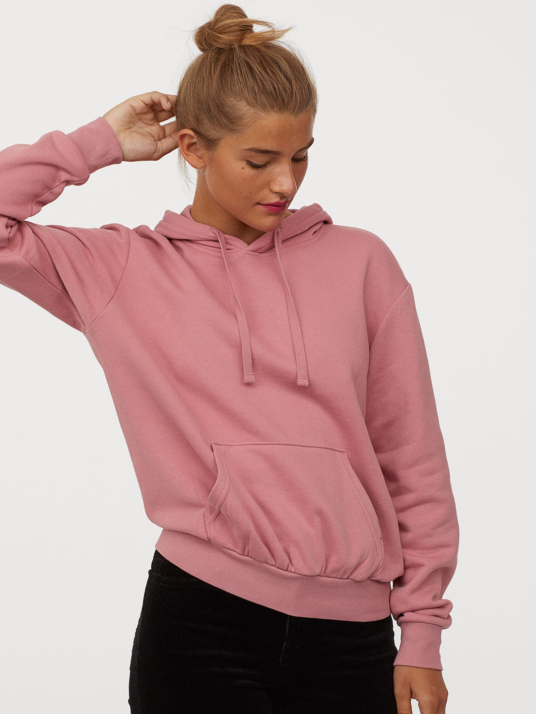 Buy H&M Women Pink Solid Hooded Top - Sweatshirts for Women 10929348 ...