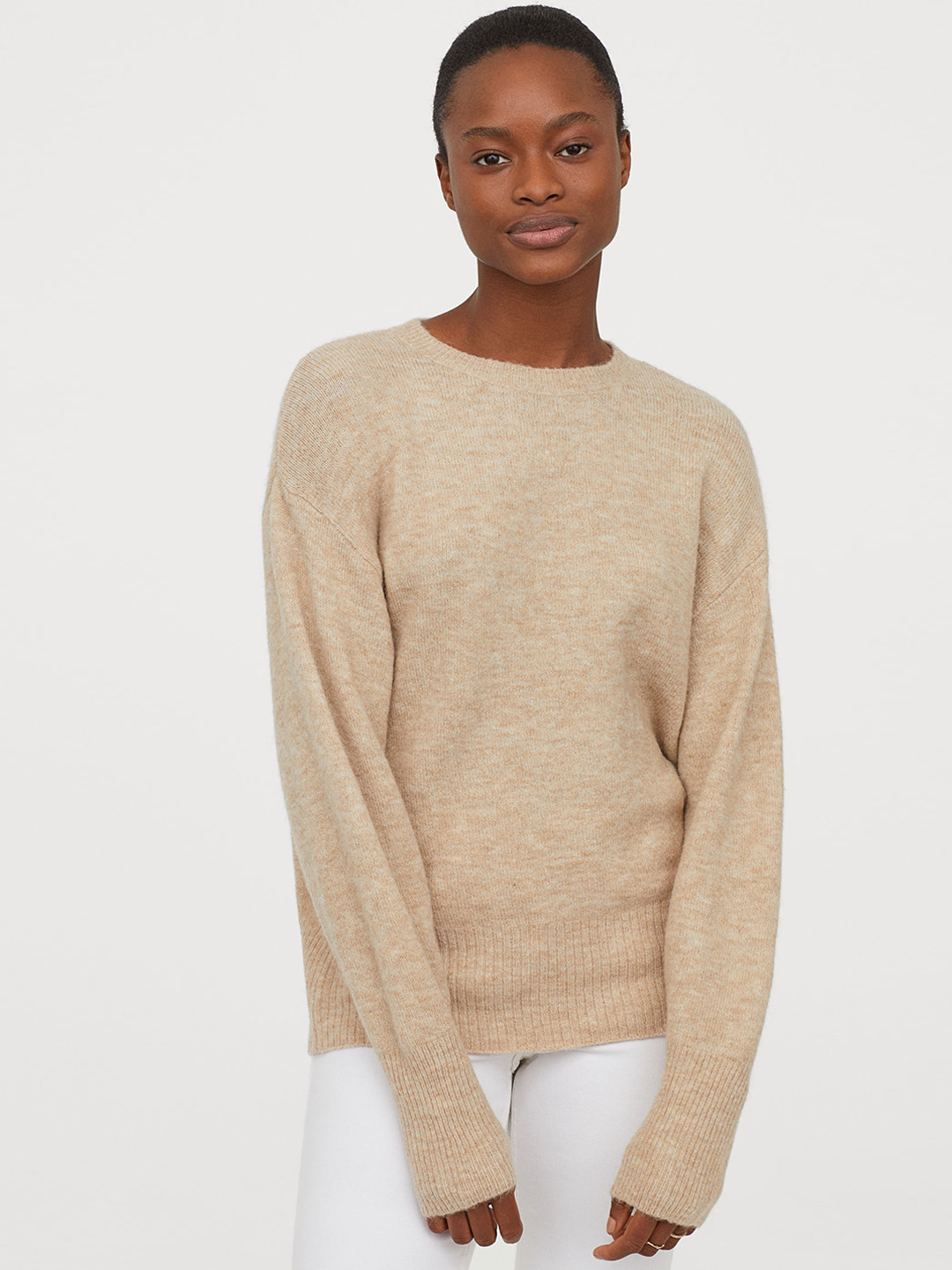 Buy H&M Women Beige Knitted Jumper Sweaters for Women 10929502 Myntra