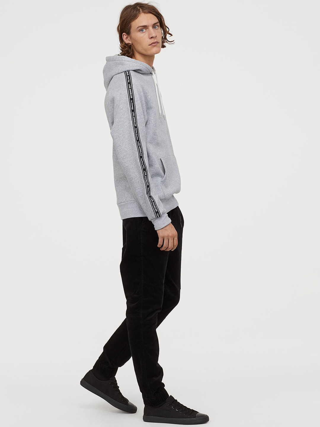 black corduroy joggers