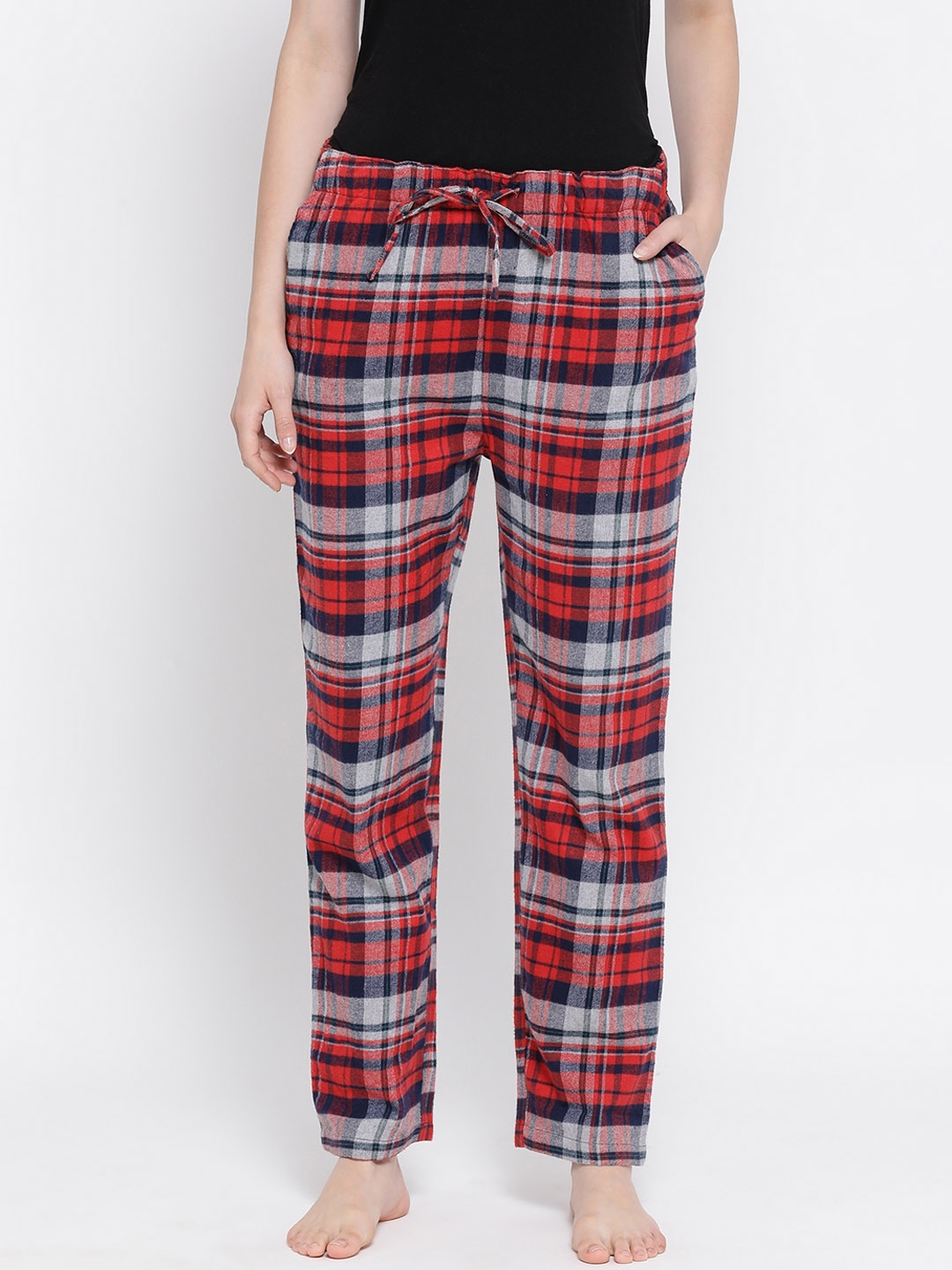 ladies checked lounge pants