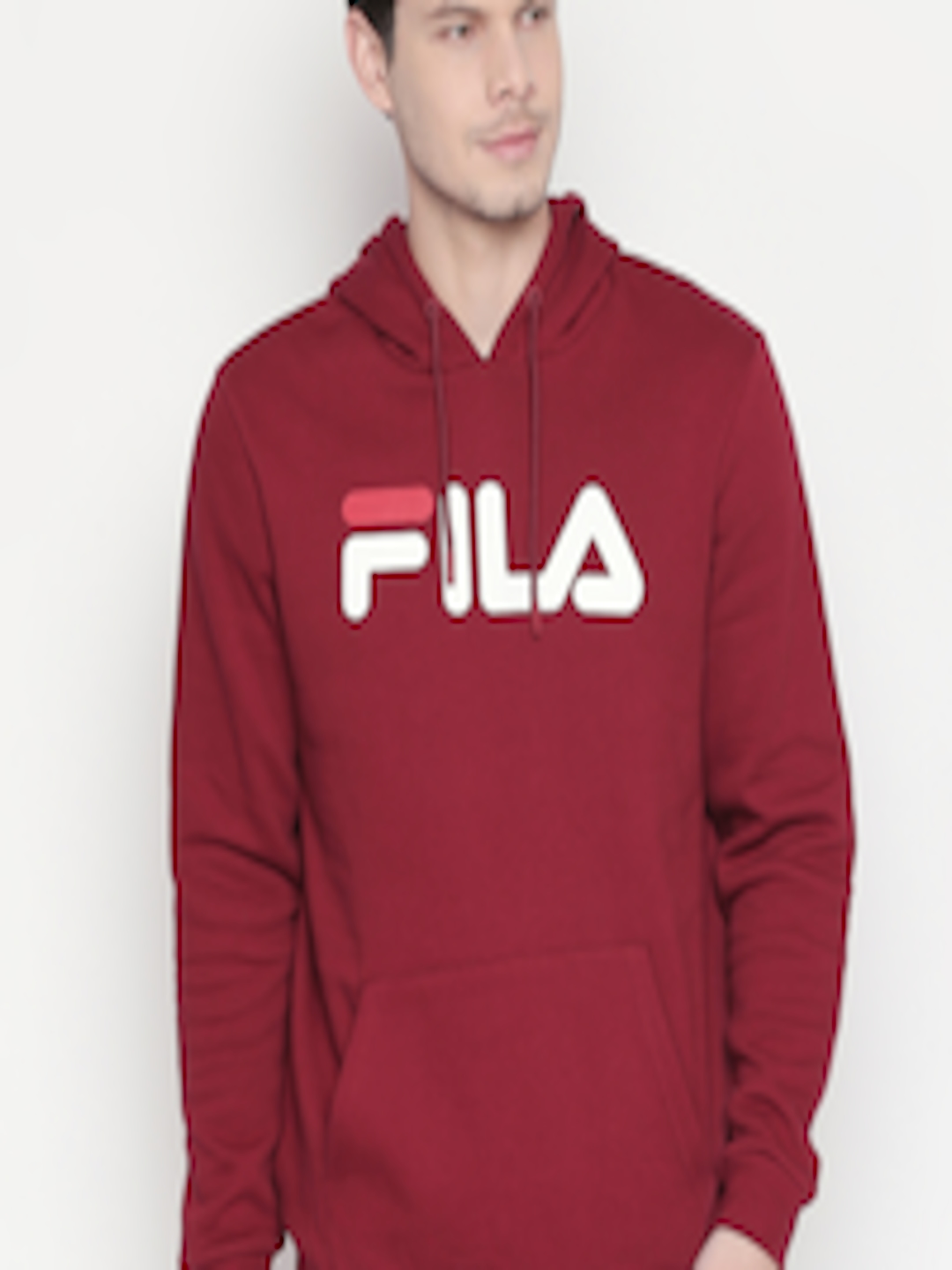 Buy FILA Men Red Printed Hooded Sweatshirt - Sweatshirts for Men ...