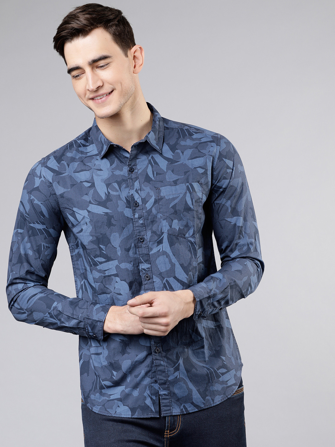 highlander men printed casual multicolor shirt