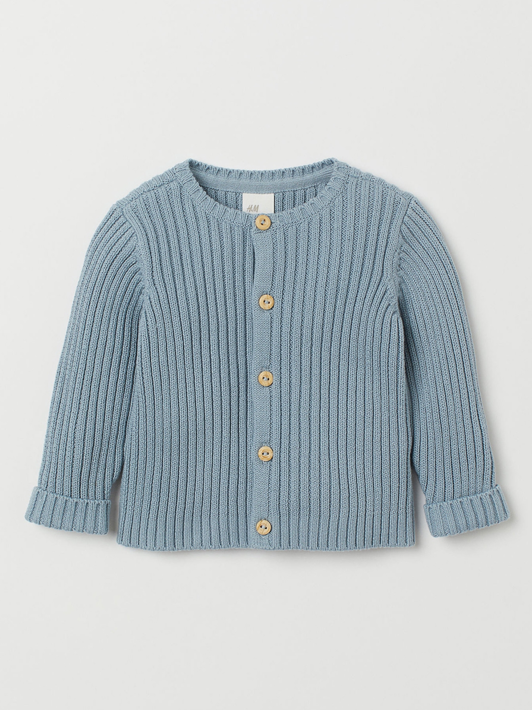 Buy H&M Kids Blue Ribbed Cardigan - Sweaters for Unisex Kids 10945712 ...
