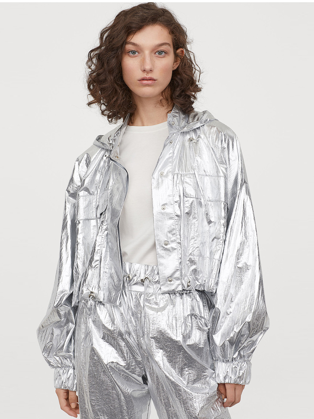 Buy H&M Women Grey Solid Lightweight Jacket Jackets for Women