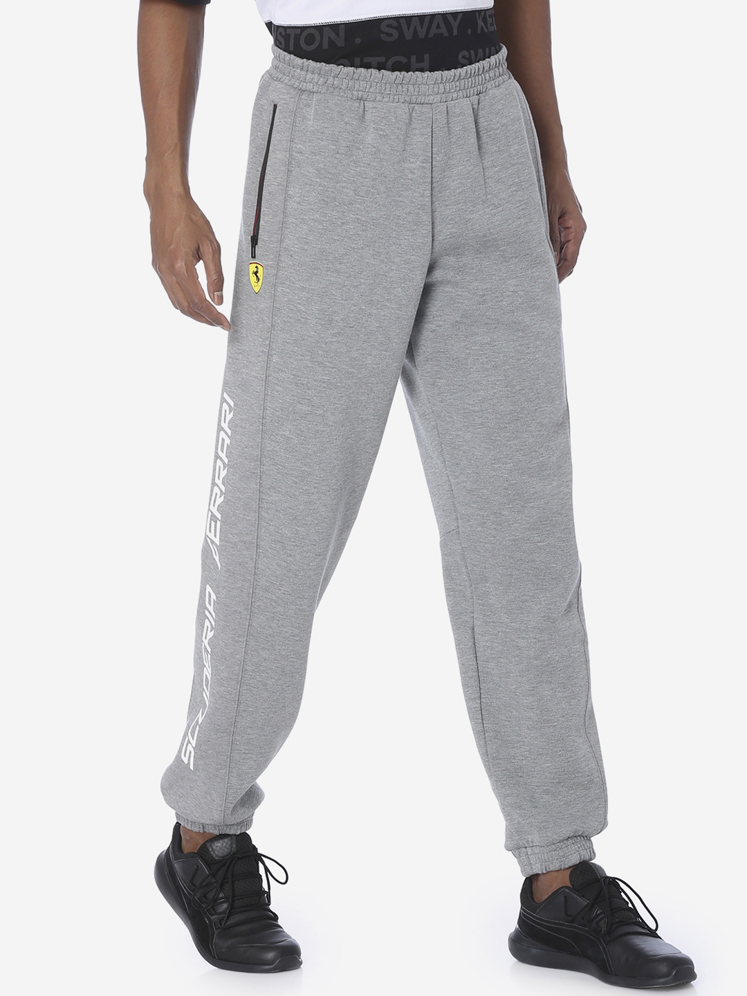 puma solid men's grey track pants