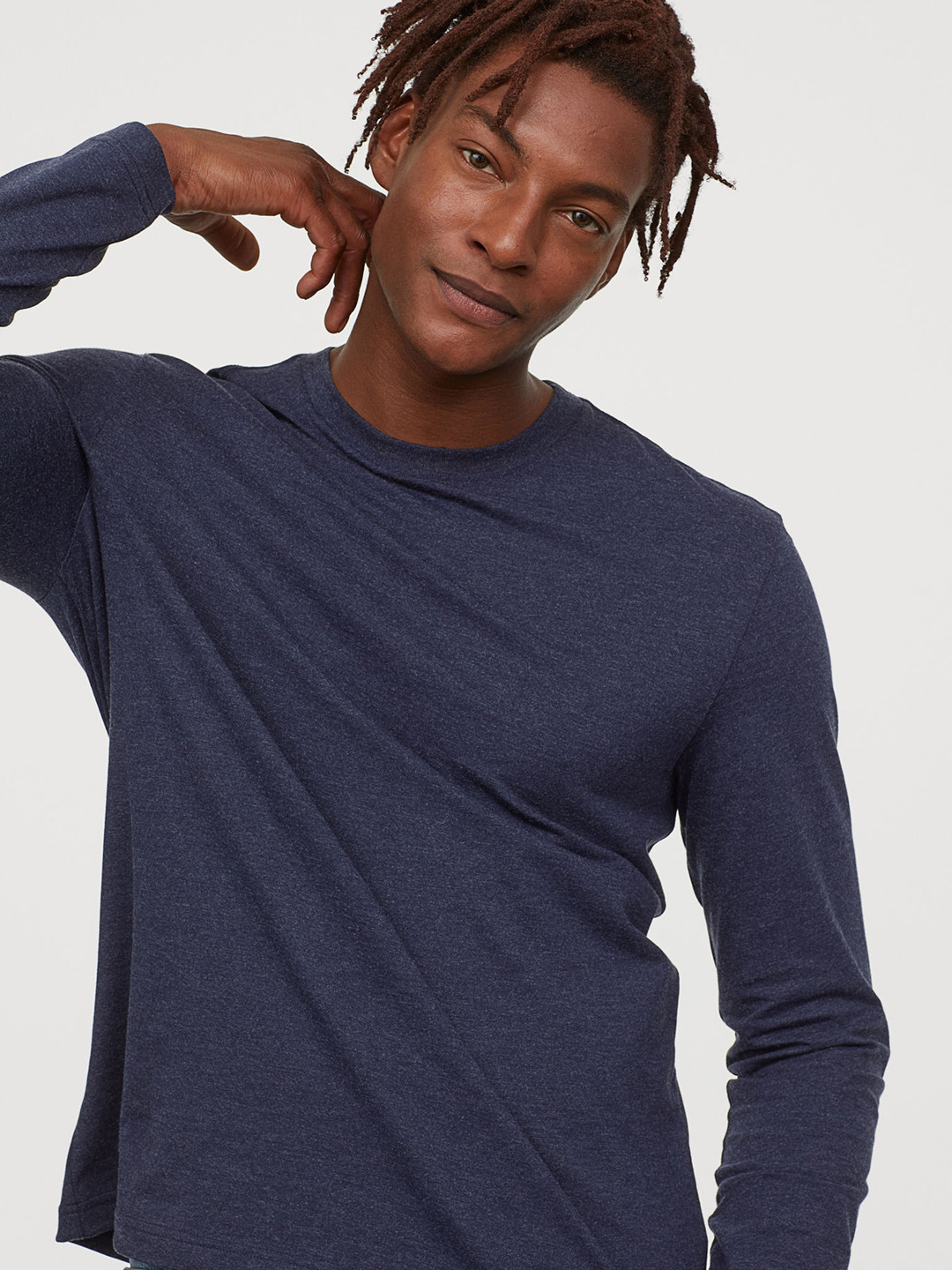 Buy H&M Men Blue Jersey Top Regular Fit Sweatshirts for Men 10945770