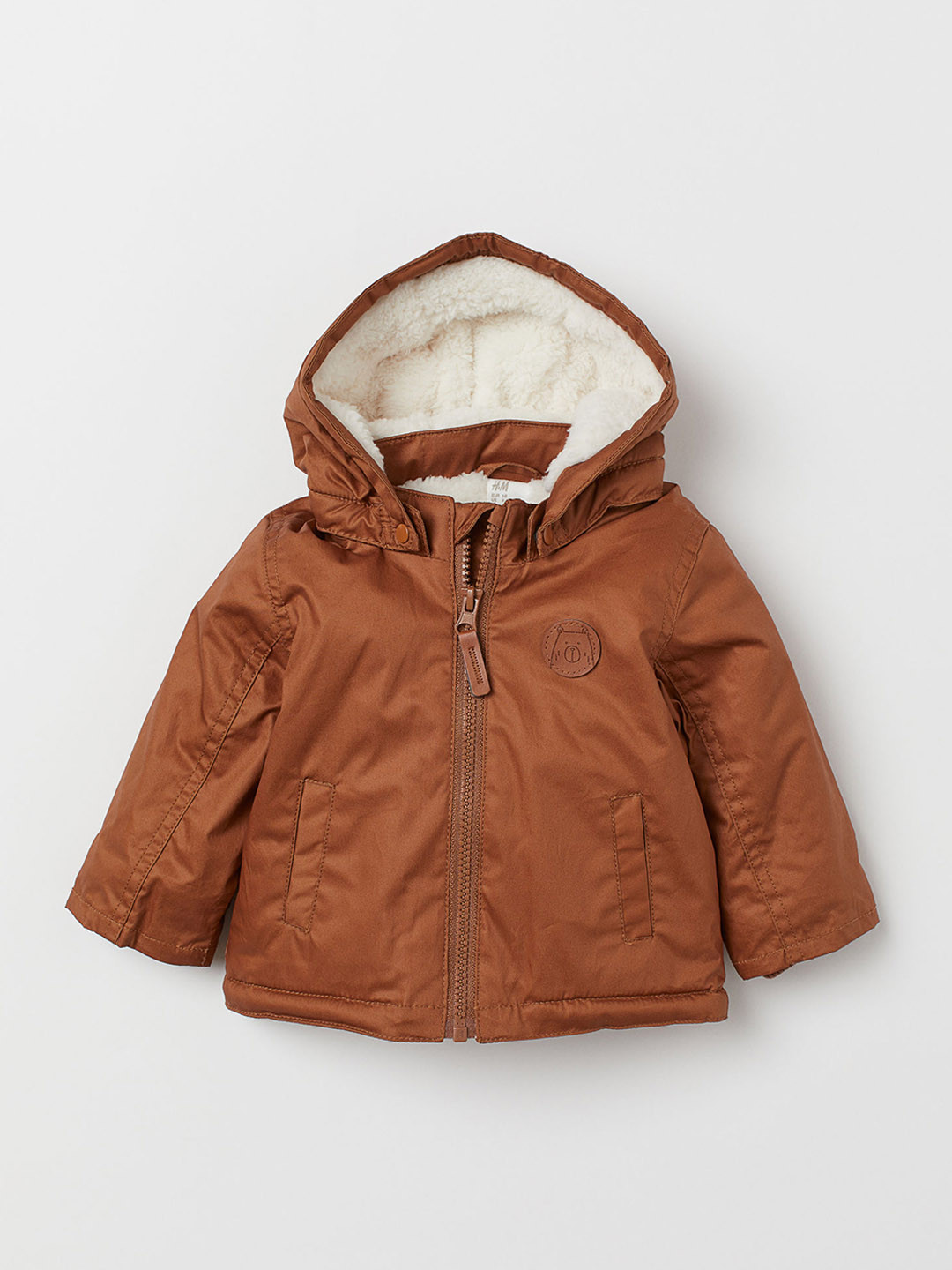 Buy H&M Kids Brown Solid Pile Lined Jacket Jackets for Unisex Kids