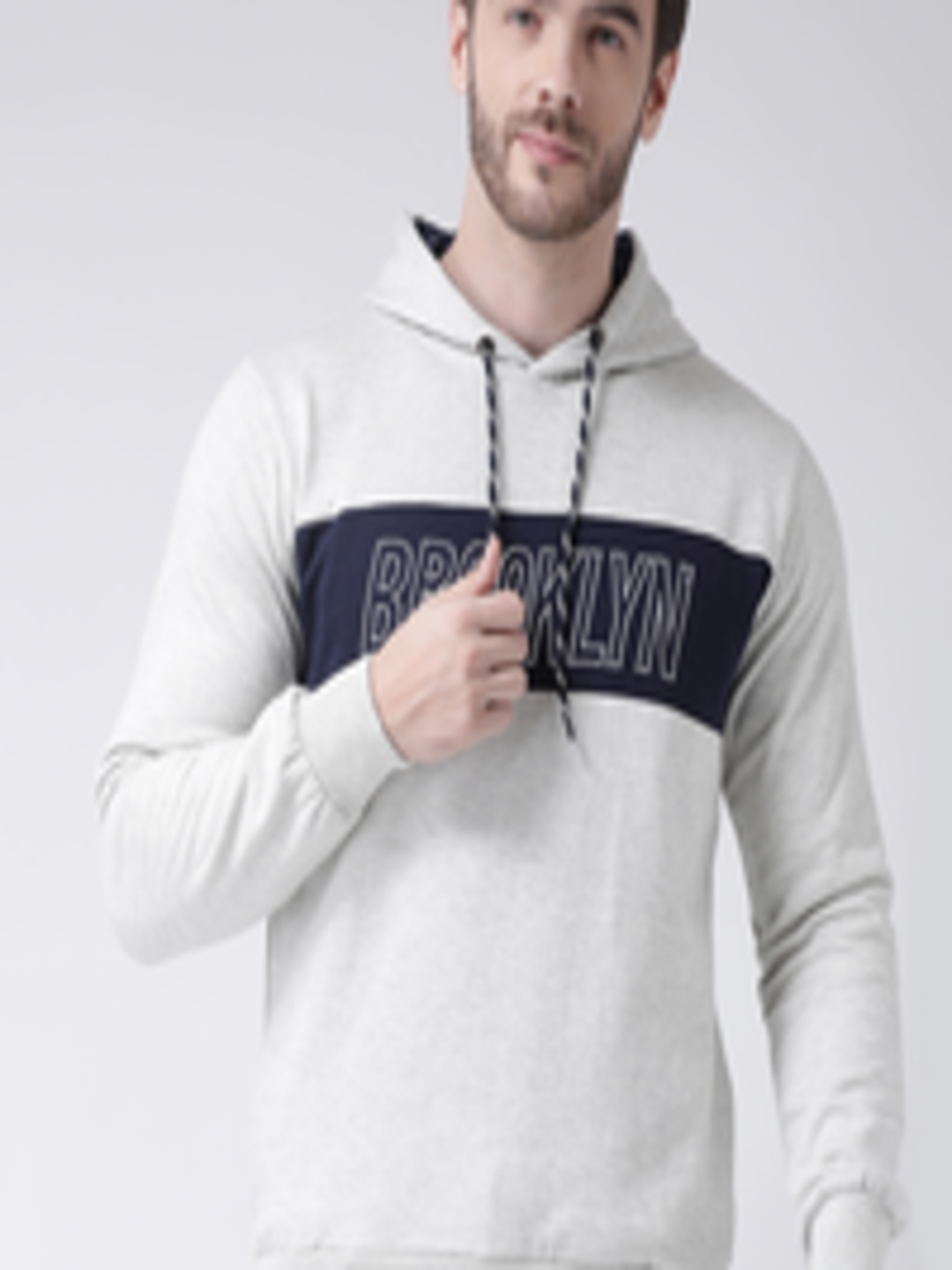 Buy COBB Men Grey Printed Hooded Sweatshirt - Sweatshirts for Men ...
