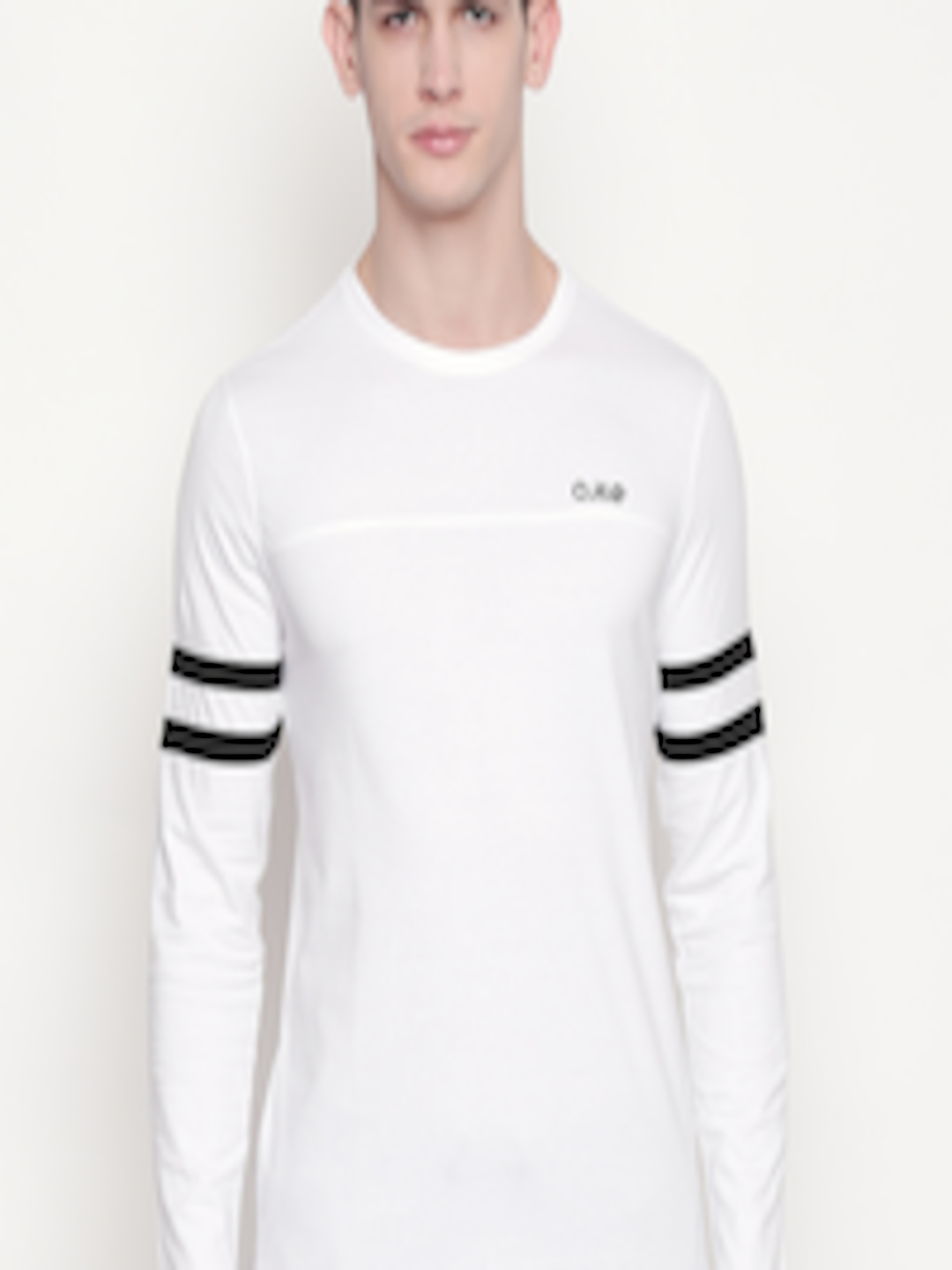 Buy Ajile By Pantaloons Men White Striped Round Neck T Shirt - Tshirts ...