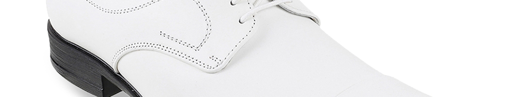 Buy Mochi Men White Solid Formal Leather Derbys - Formal Shoes for Men ...