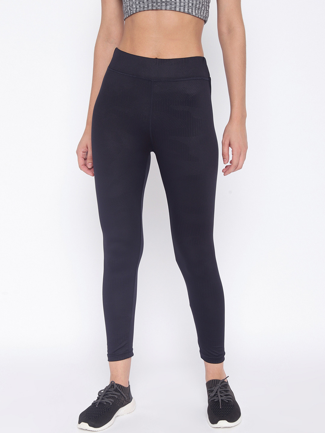 Buy Newport Women Navy Blue Self Design Skinny Fit Yoga Track Pants