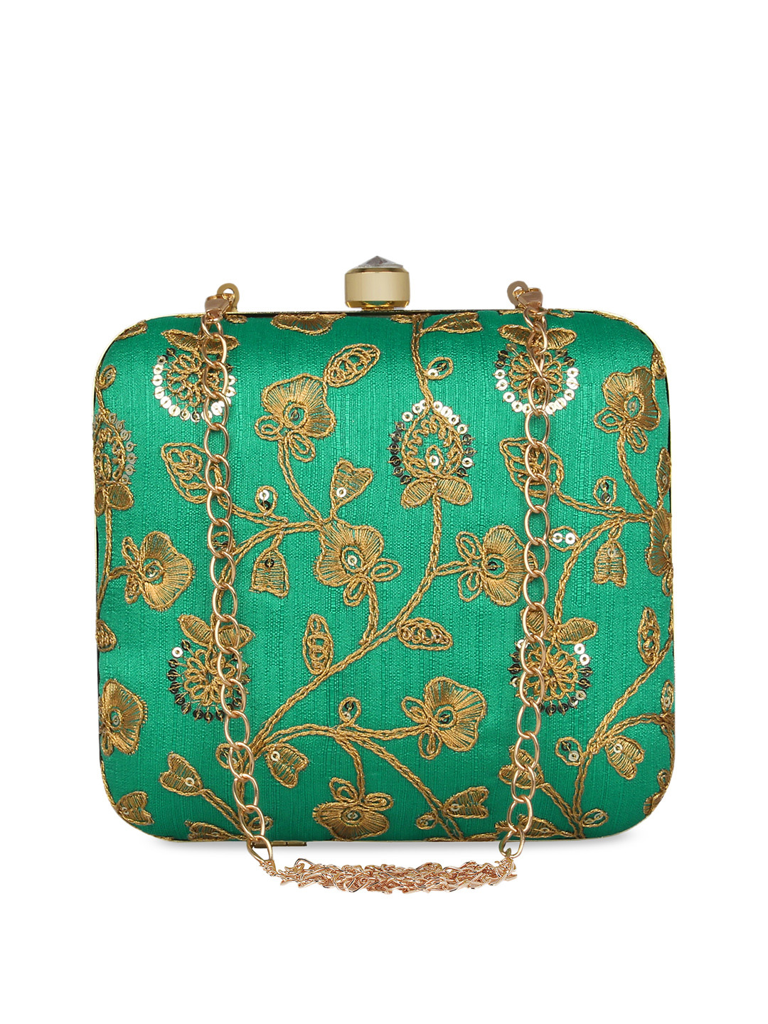 Buy Anekaant Green Embroidered Clutch Clutches for Women 11105122