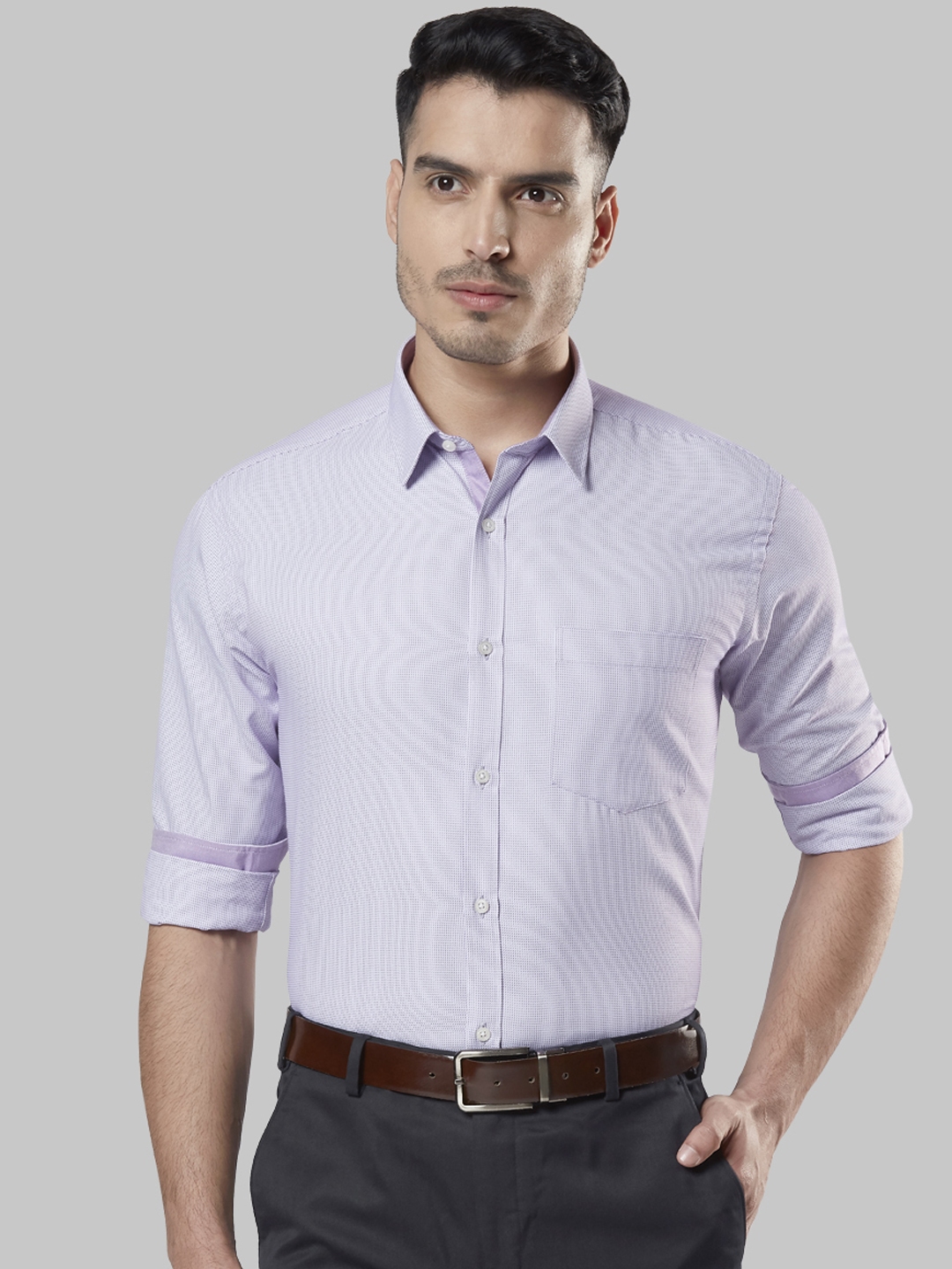 Buy Next Look Men Lavender Slim Fit Printed Formal Shirt - Shirts for ...