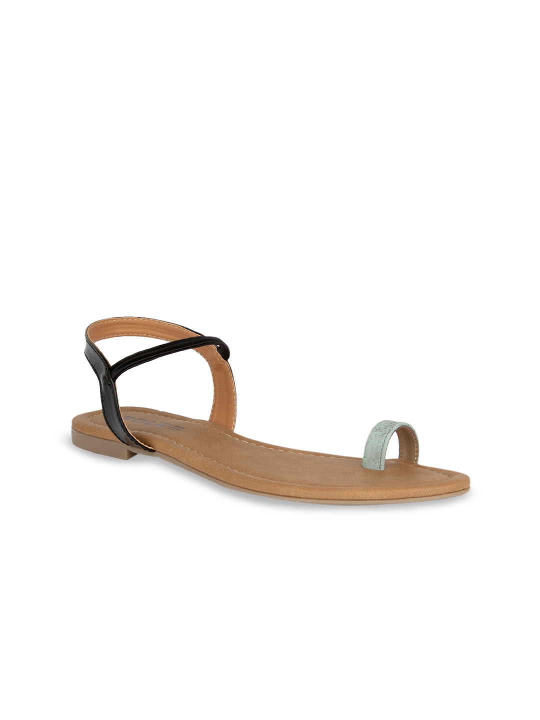 flat shoes with turquoise soles