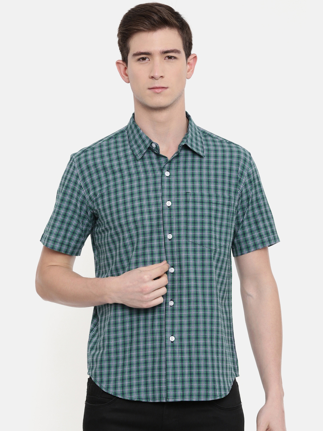 green and white shirt men's