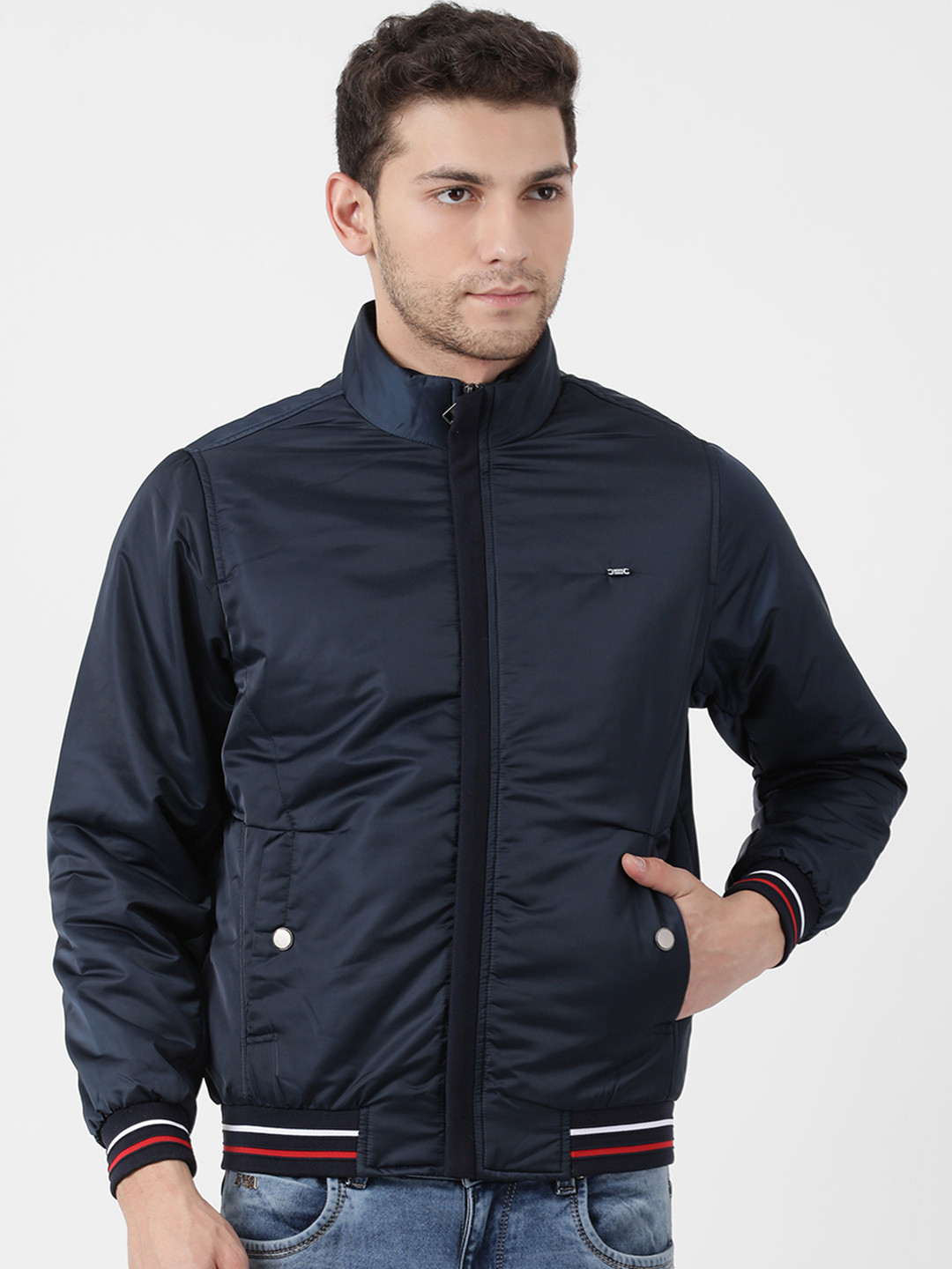 Buy Monte Carlo Men Navy Blue Solid Padded Jacket Jackets for Men