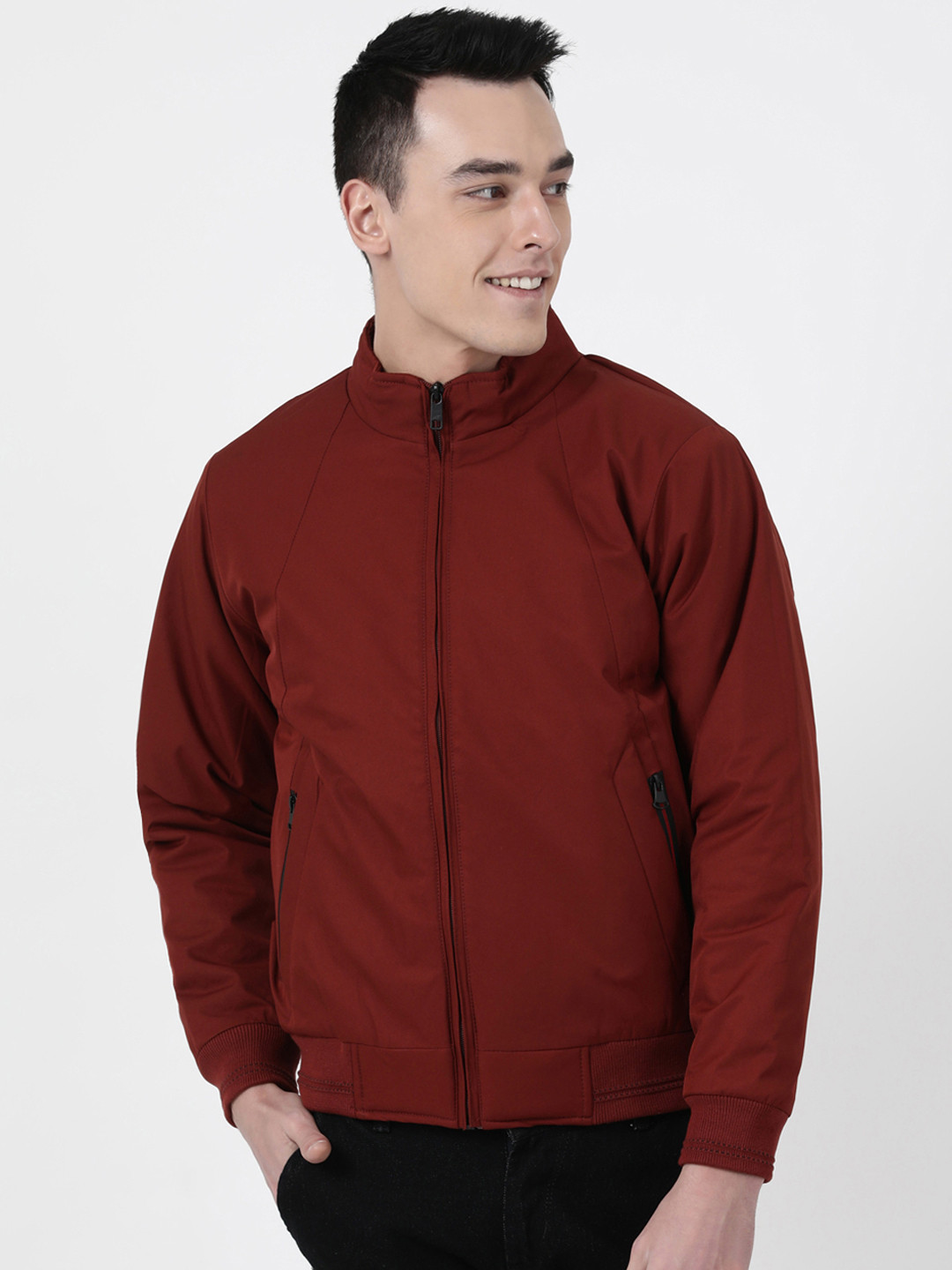 Buy Monte Carlo Men Maroon Solid Bomber Jacket Jackets for Men 11142766 Myntra