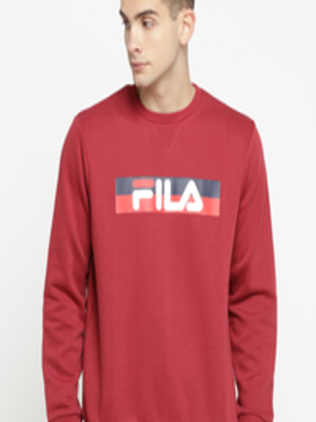 Buy FILA Men Red Solid Sweatshirt - Sweatshirts for Men 11147266 | Myntra