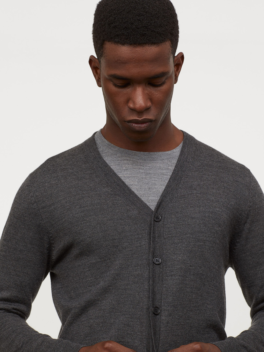 Buy H&M Men Black Solid Wool Blend Cardigan Sweaters for Men 11146150 Myntra