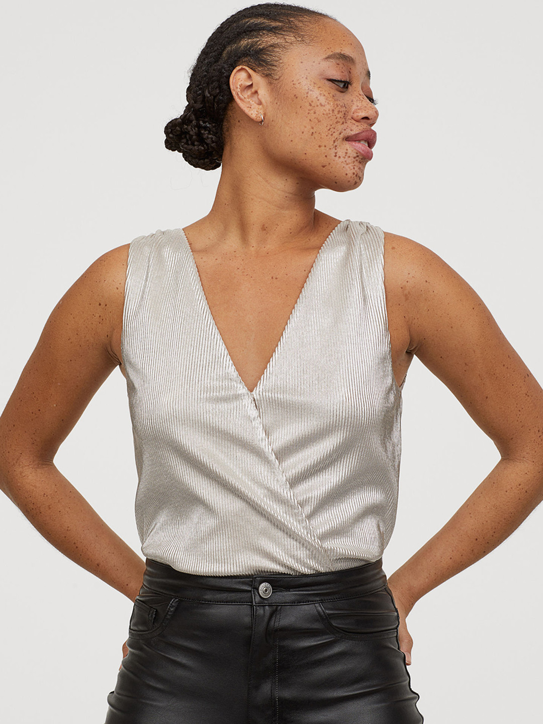 Buy H&M Women Beige Pleated Bodysuit Bodysuit for Women 11146160 Myntra