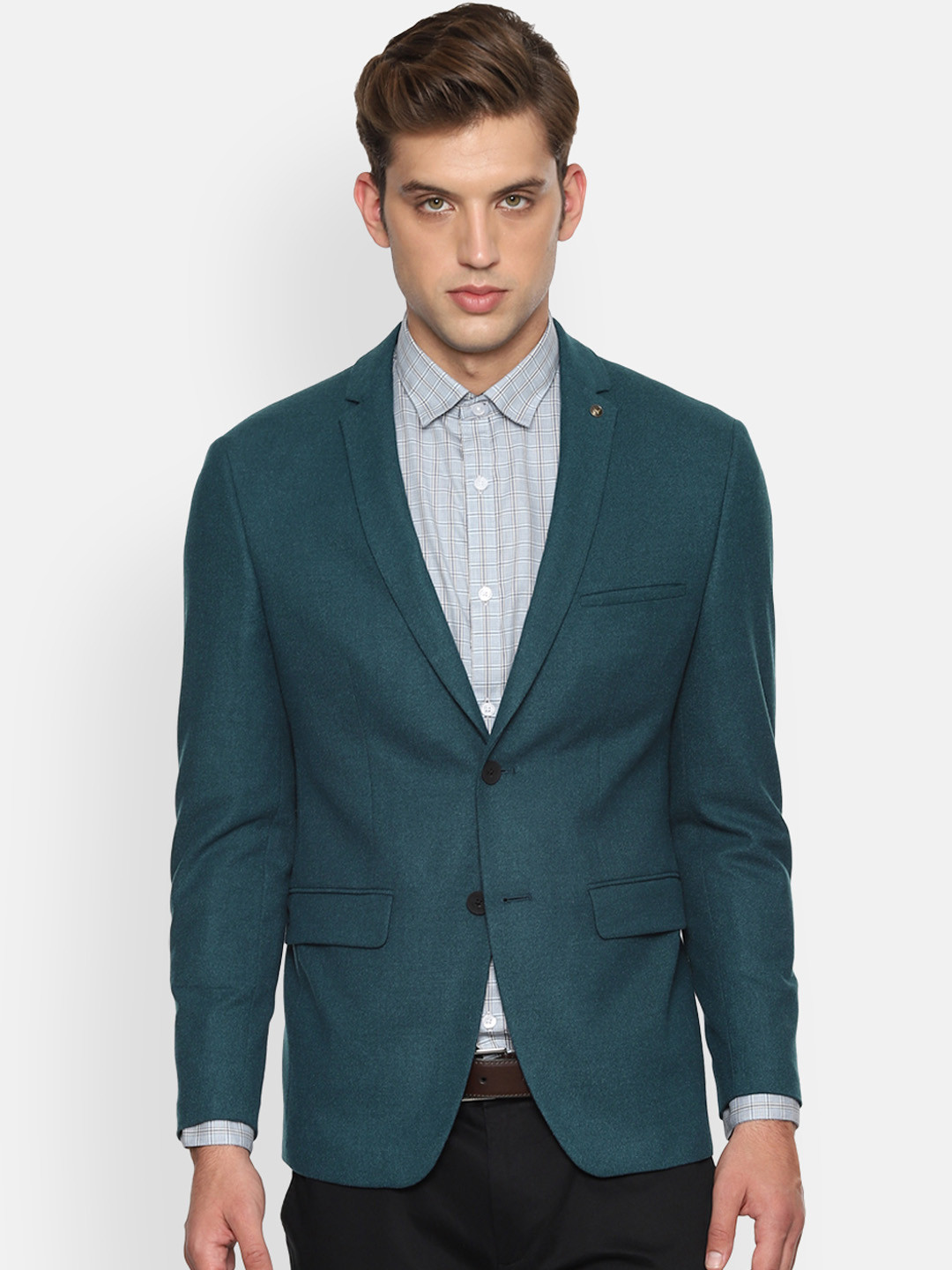 Men's Green Single Breasted Slim Fit Blazer