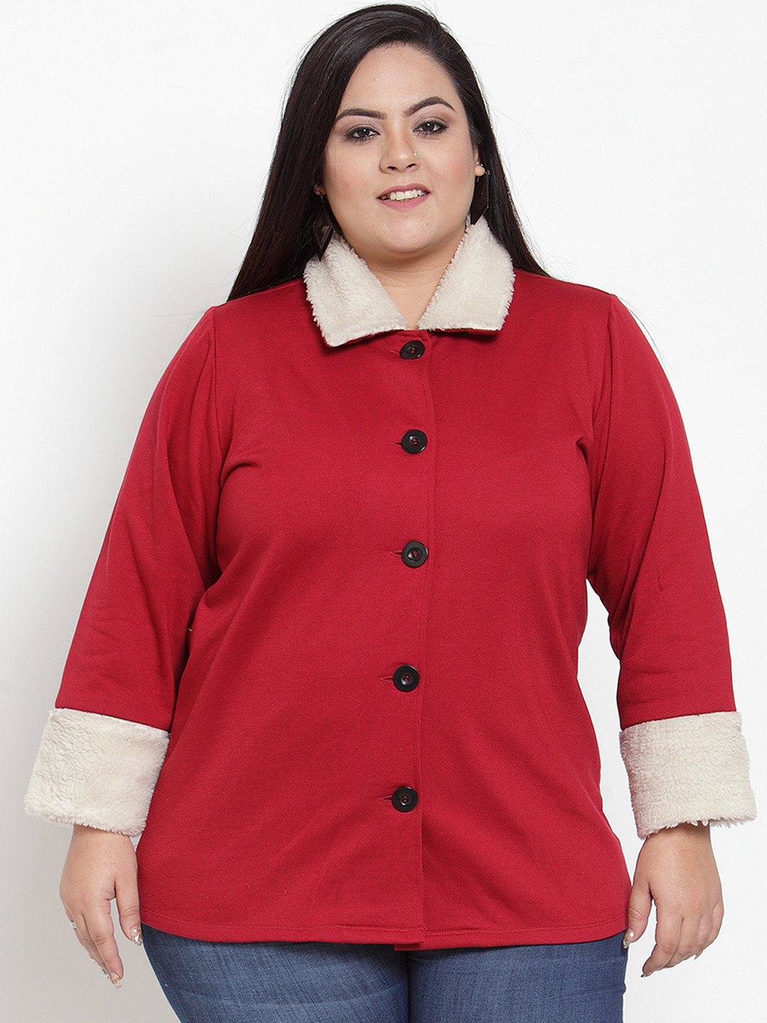 Buy PlusS Women Red Solid Tailored Jacket Jackets for Women 11151756