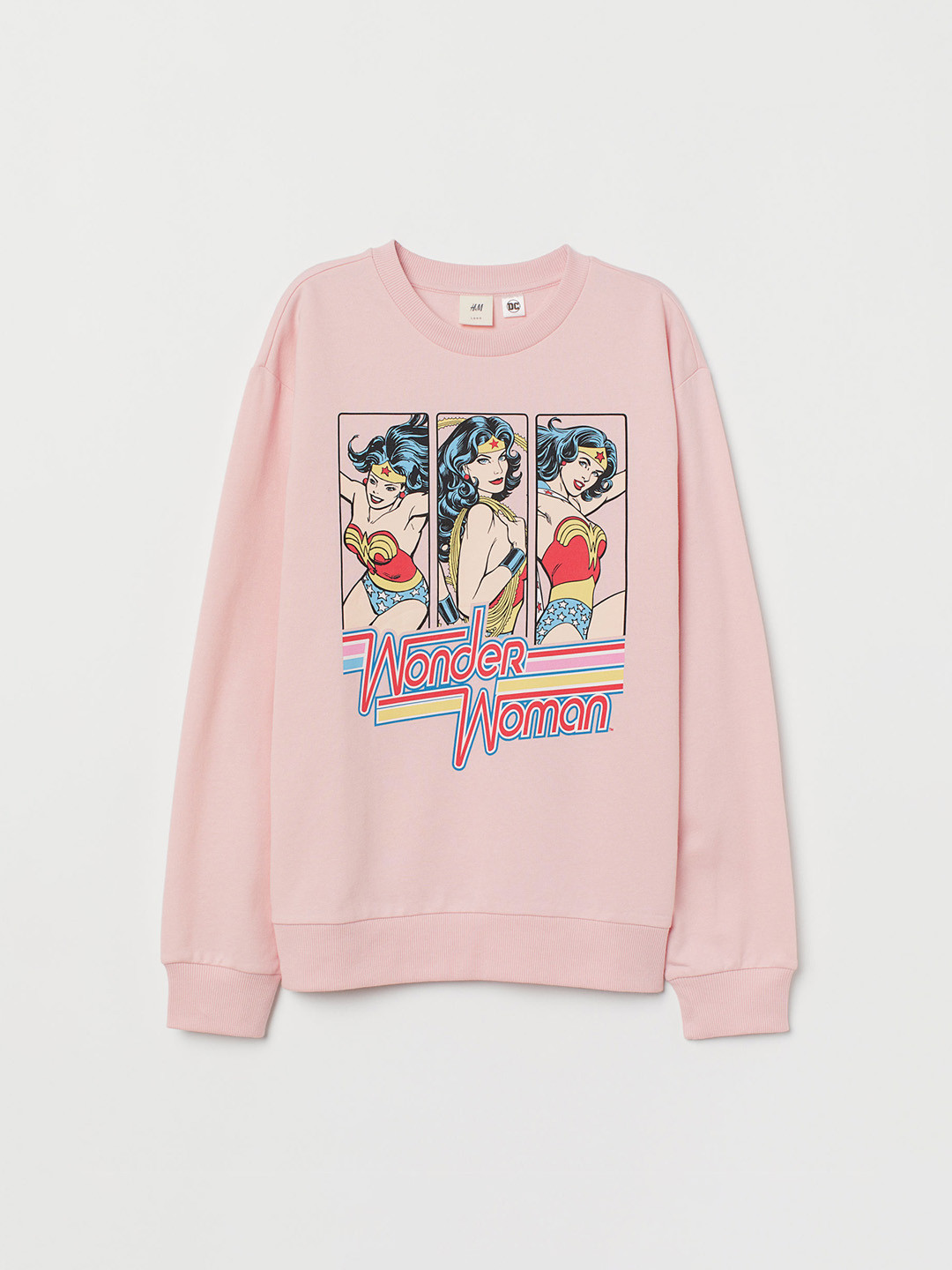 Buy H&M Women Pink Wonder Woman Printed Sweatshirt Sweatshirts for