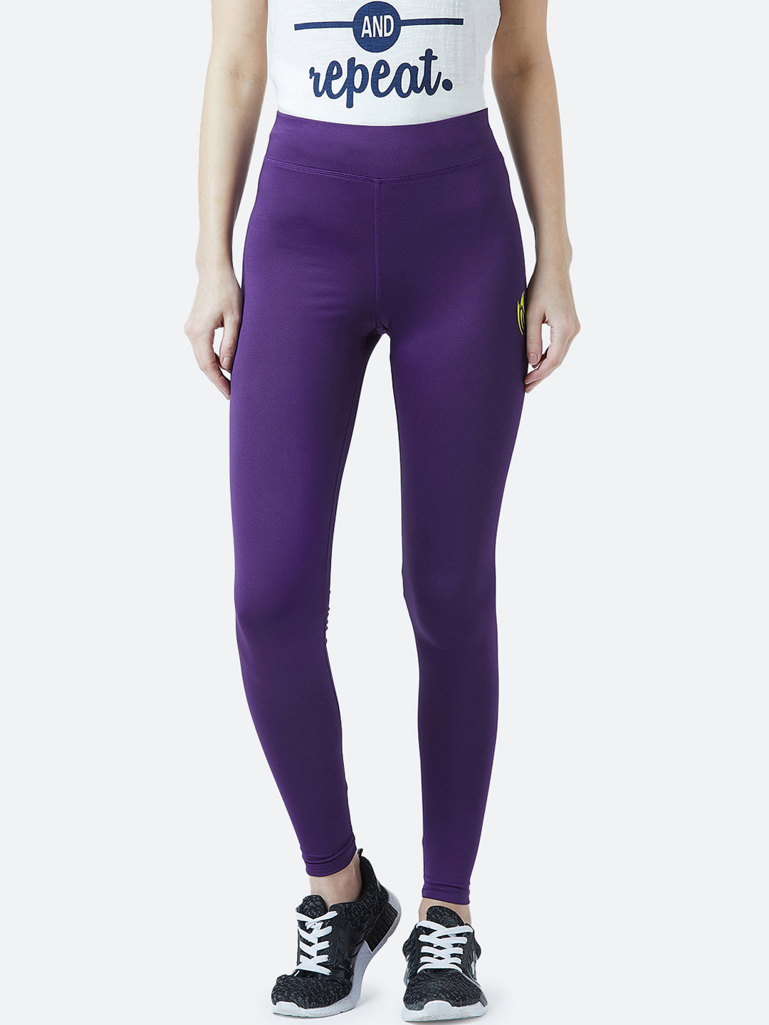 Buy PERF Women Purple Solid Full Length Tights Tights for Women