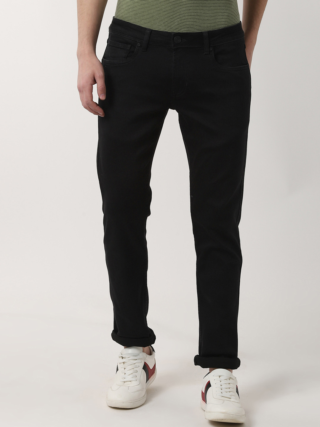 Buy Peter England Casuals Men Black Skinny Fit Mid Rise Clean Look Stretchable Jeans Jeans for