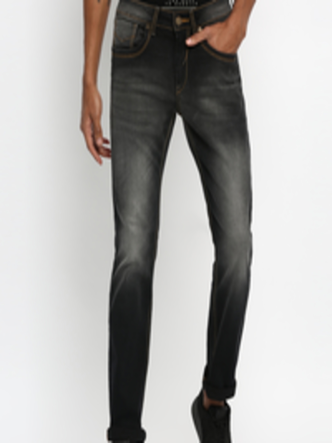 Buy RUF & TUF Men Black Slim Fit Mid Rise Clean Look Jeans - Jeans for ...