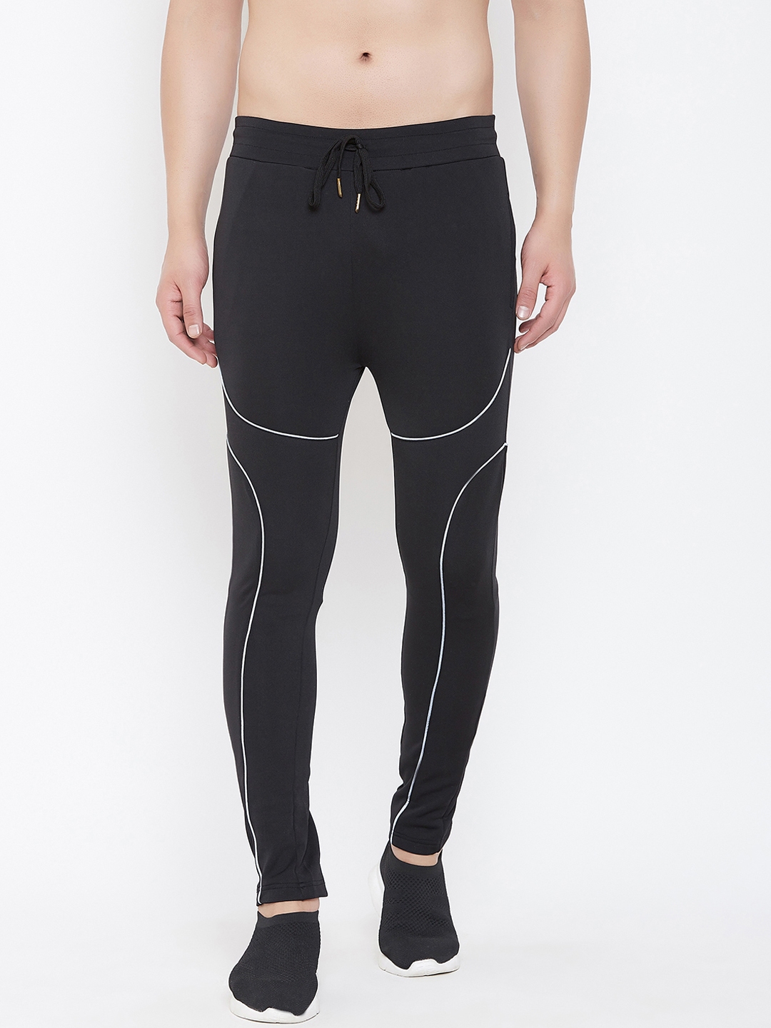 fugazee solid men's black track pants