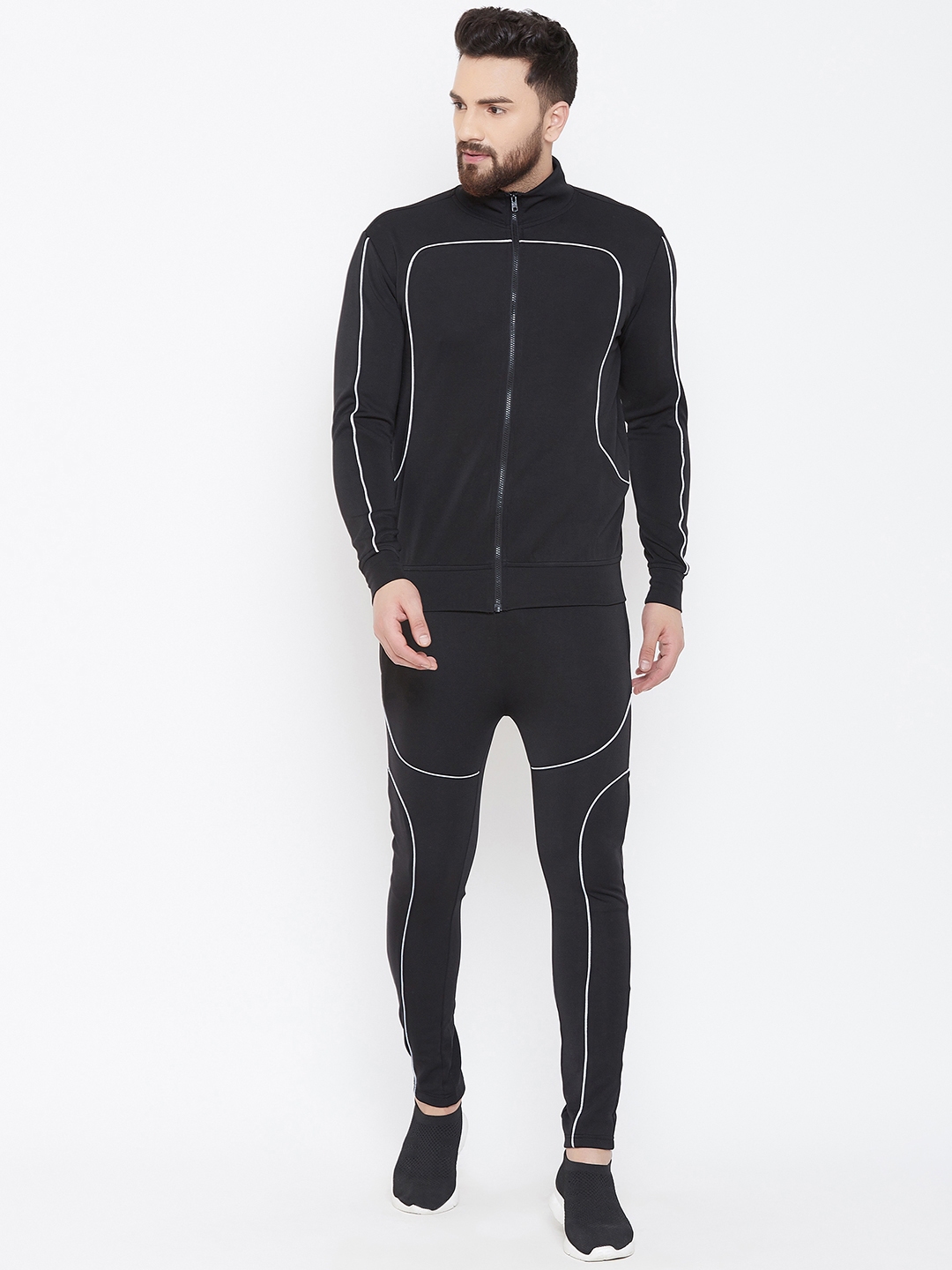 fugazee solid men's black track pants