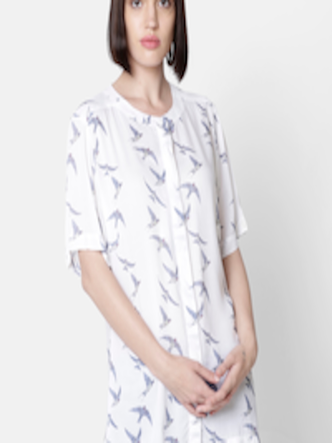 Buy Double Two Women White Printed A Line Top - Tops for Women 11163188 ...