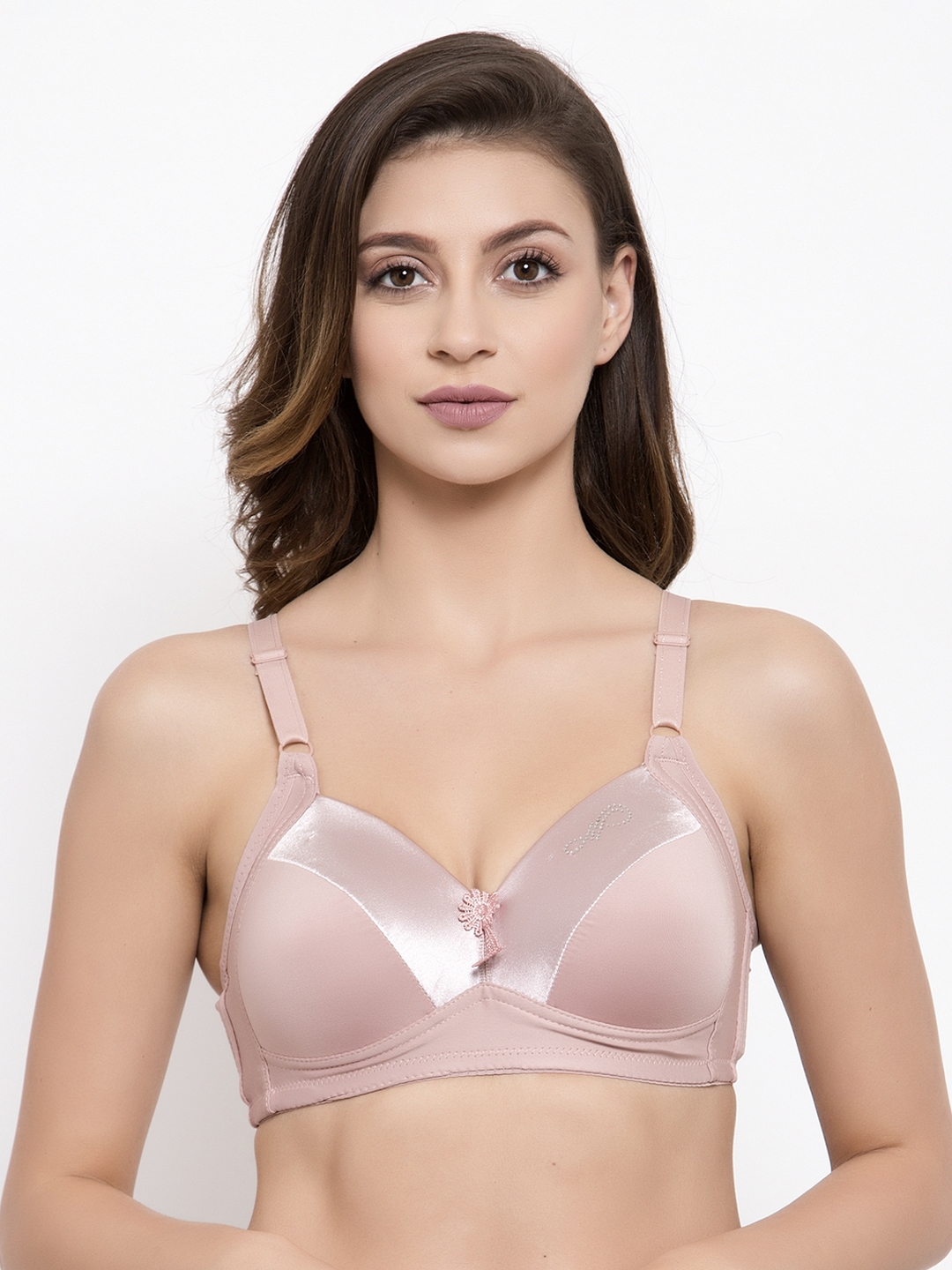 Buy Friskers Peach Coloured Solid Underwired Lightly Padded Push Up Bra Oo 707 21 Bra For 
