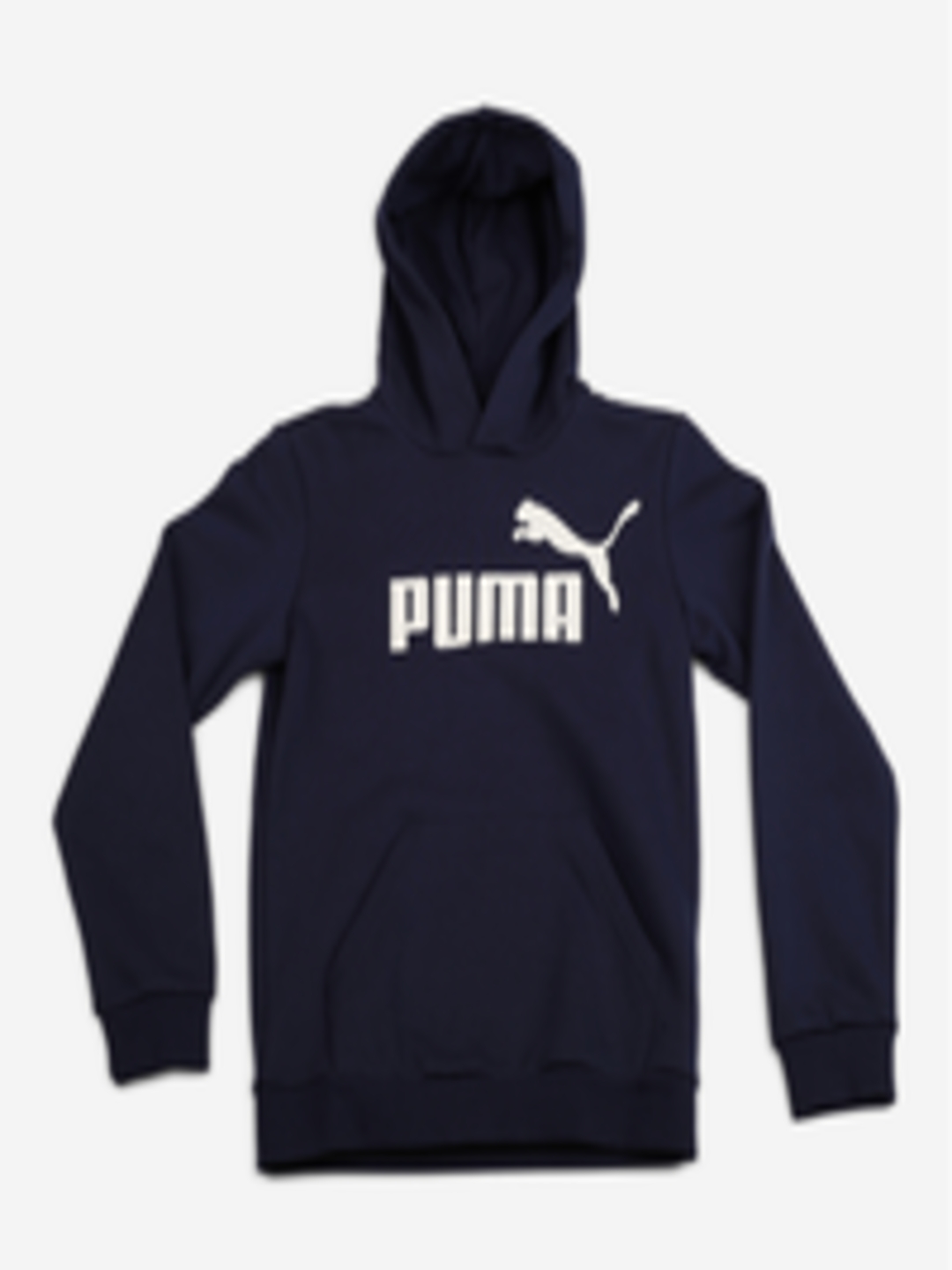 Buy Puma Boys Navy Blue & White ESS Logo Printed Hooded Sweatshirt ...