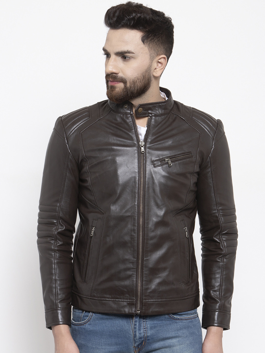 Buy WELBAWT Men Brown Solid Lightweight Leather Jacket Jackets for Men 11173588 Myntra