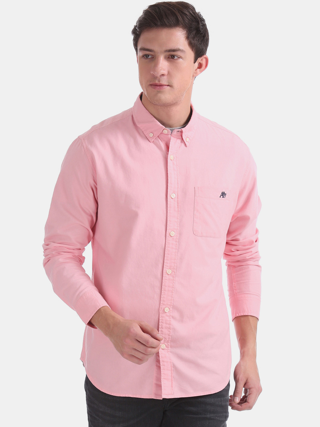 Buy Aeropostale Men Pink Regular Fit Solid Casual Shirt Shirts for