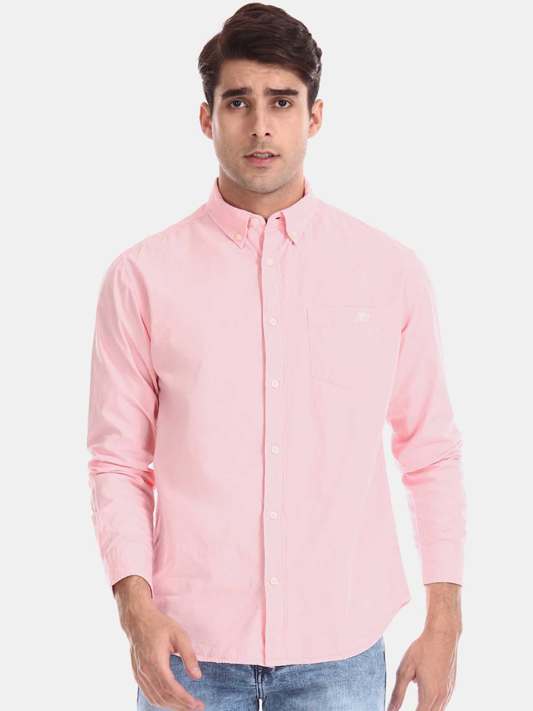 Buy Aeropostale Men Pink Regular Fit Solid Casual Shirt - Shirts for ...