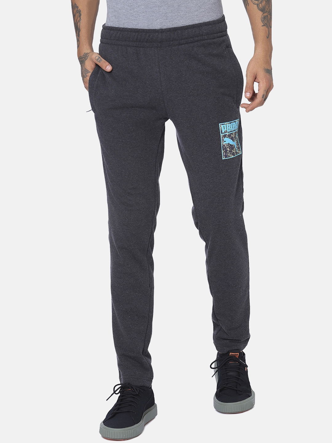 puma track pants grey