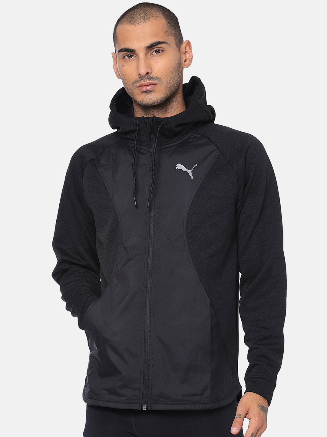 Buy Puma Men Black Solid Sporty Track Jacket Jackets for Men 11200278