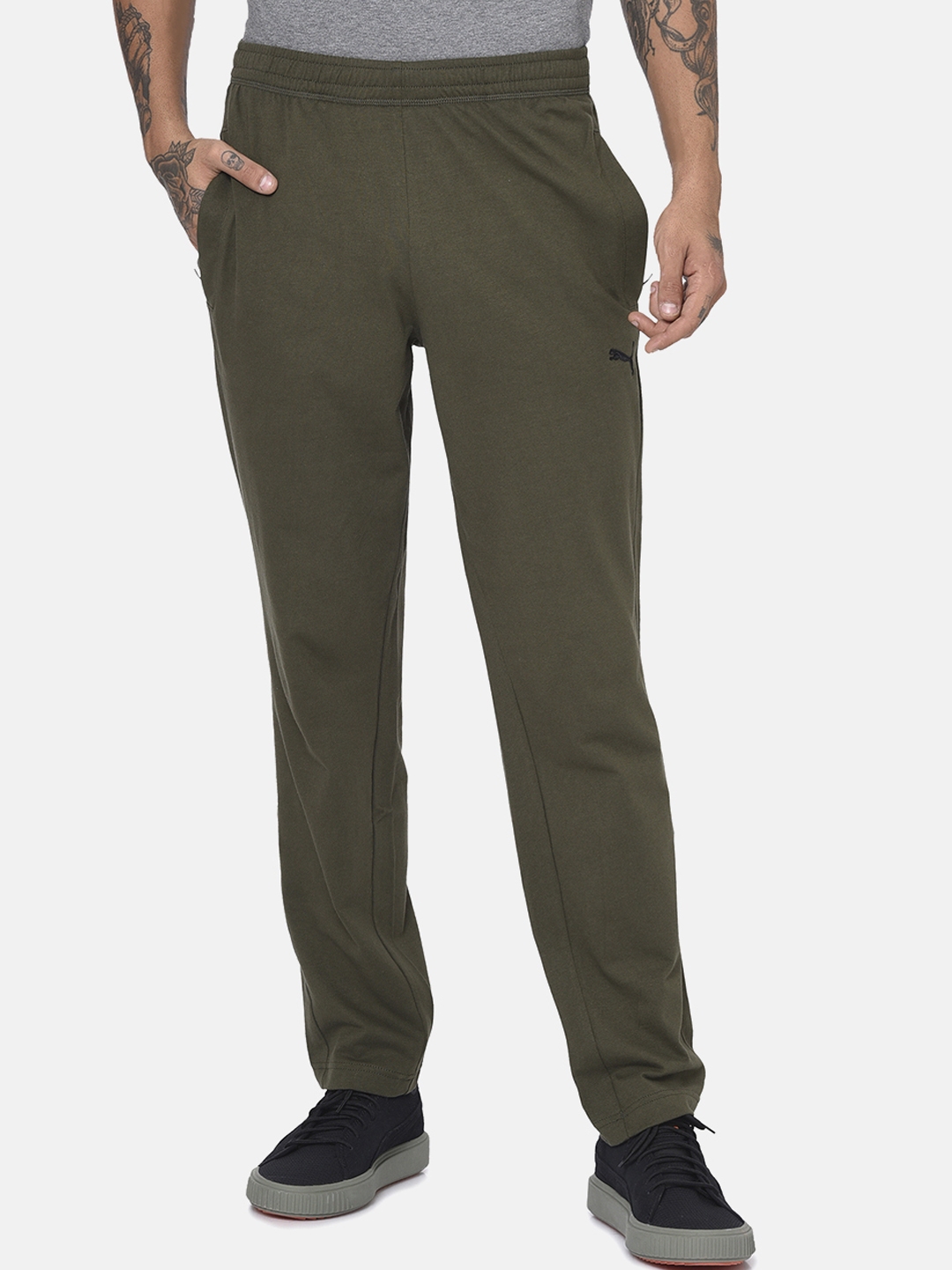 puma olive green track pants