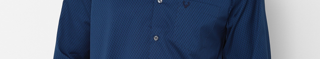 Buy Allen Solly Men Navy Blue Slim Fit Printed Casual Shirt - Shirts ...